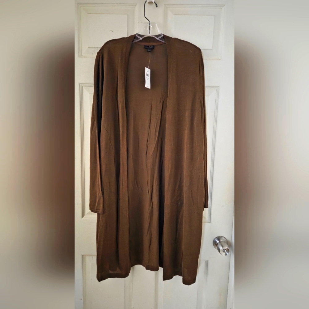 J.Jill Brown Long Open Cardigan NWT XL